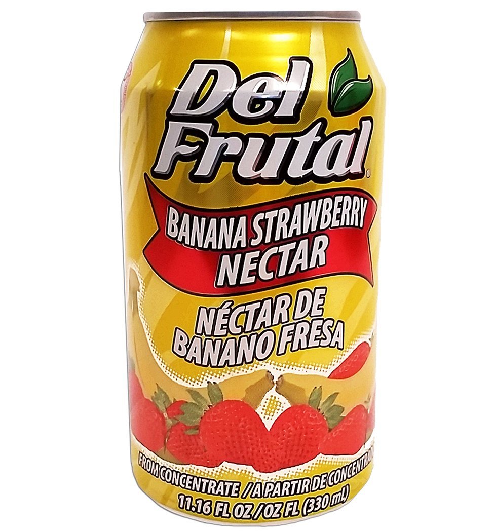 Del Frutal Strawberry Banana Nectar 11.16 oz Sabor Fresa y Banano