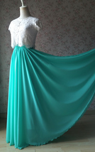 Women Chiffon Maxi Skirt High Waisted Chiffon Party Skirt Custom Plus Size image 9