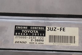 Toyota 3UZ-FE ECM ECU Engine Control Module 89666-30111, 275000-2530 image 2
