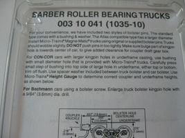 Micro-Trains Stock #00310041 (1035-10) Roller Bearing Trucks Short Couplers image 3