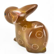 Hand Carved Kisii Soapstone Brown Momma Mama Bunny Rabbit Figurine Made in Kenya image 3