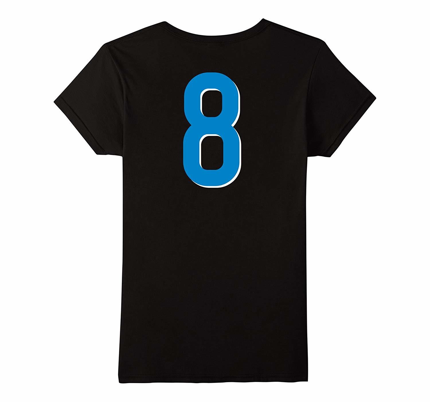 New Tee Jersey Blue Number 8 Sports Team TTee (BACK) Wowen Tops