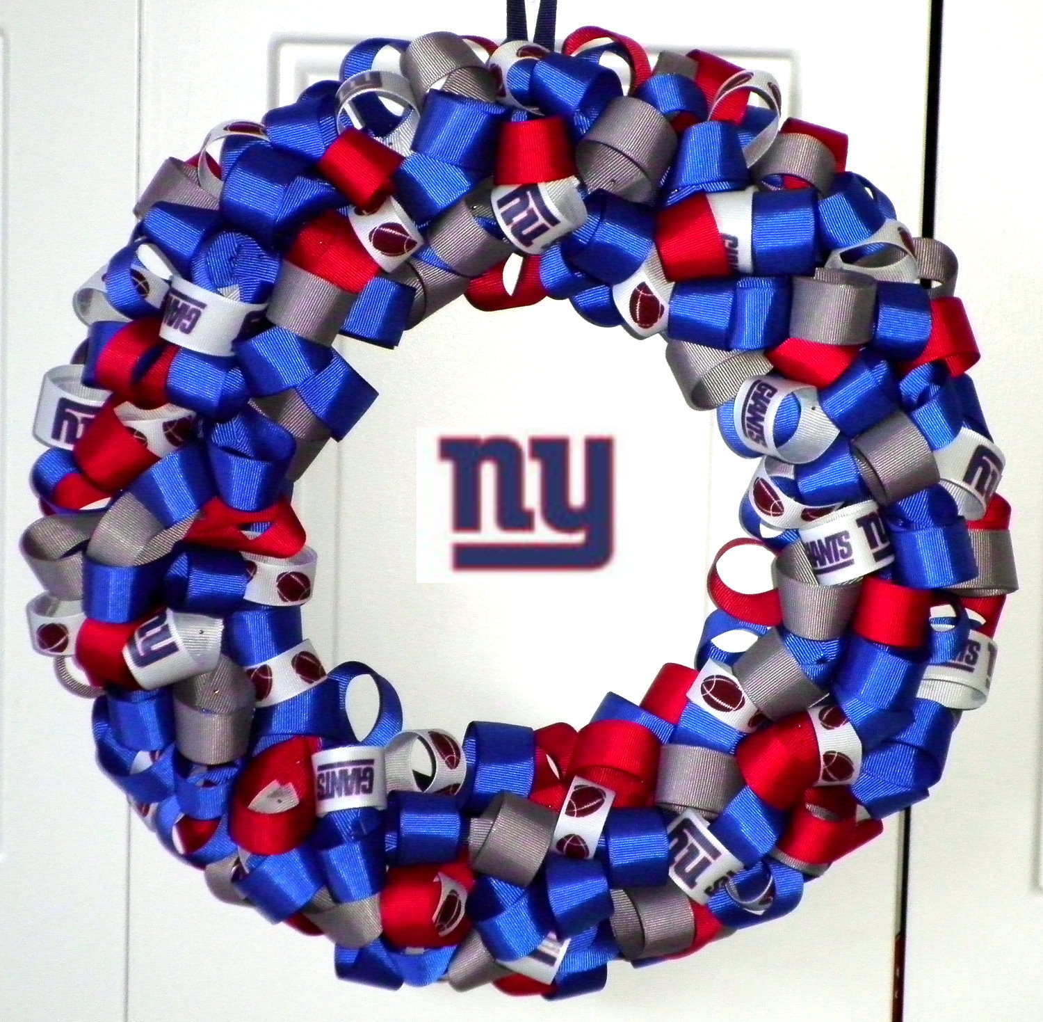 14 LED New England Patriots Inspired Loopy Ribbon Wreath w
