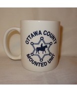 Ottawa County Mounted Unit Mug Coffee Cup 10 oz Michigan White Blue Horse - $14.99