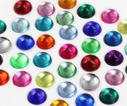 15mm Assorted Colors Flat Back Acrylic Round Cabochons High Quality Pro Grade...