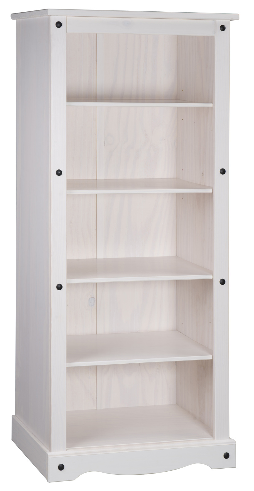 Solid Wood Bookcase, 5 Shelves, Arctic White 924W Bookcases & Shelving