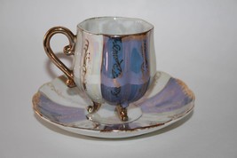 Vintage Orion Japan Lustreware Footed Cup and Saucer #1615 - $35.00
