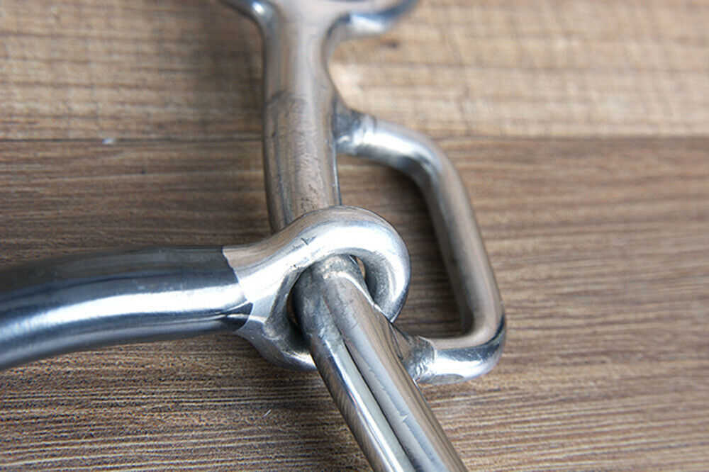 5" HILASON STAINLESS STEEL SLIDING GAG HORSE 3 PIECE MOUTH CURB BIT w/ OVAL RING Bits