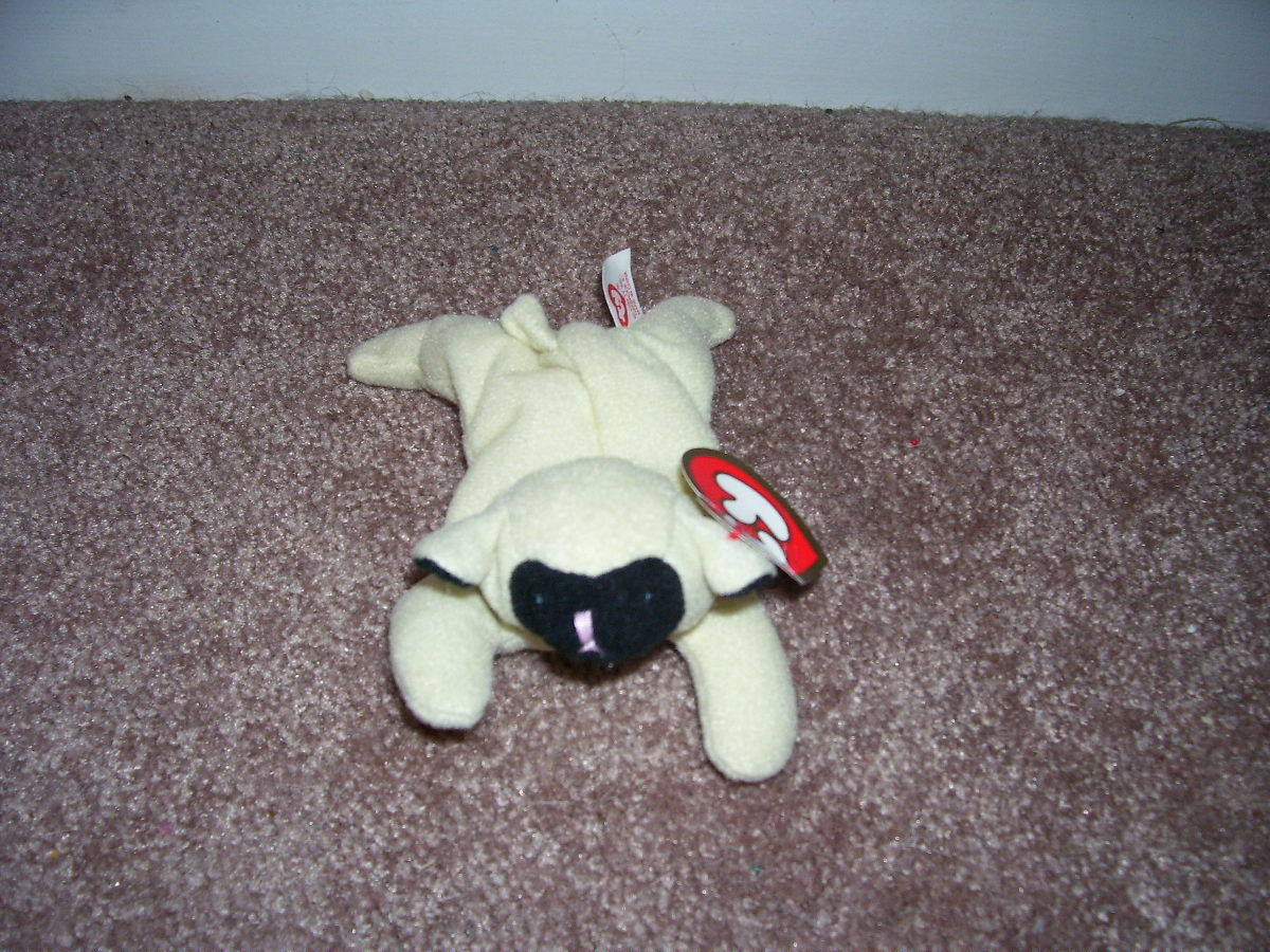 TY TEENIE Beanie Baby CHOPS The Lamb with Tag from 1993 Teenie Beanies