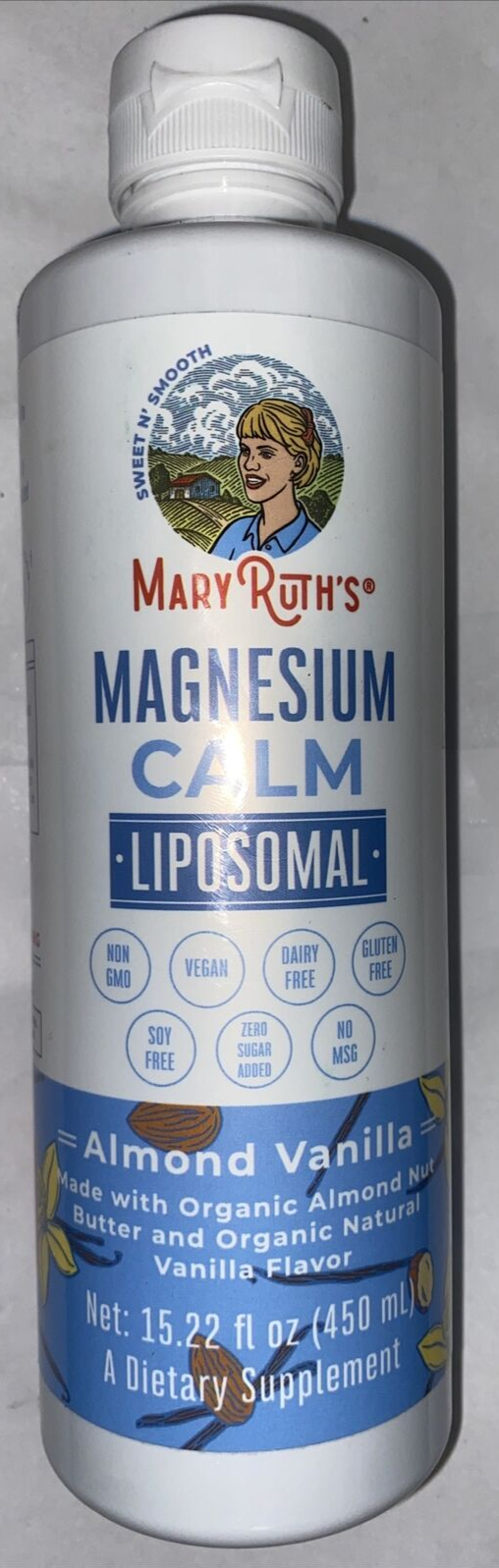 Mary Ruth's Liposomal Magnesium Calm Supplement 15 oz / 450 mL Almond