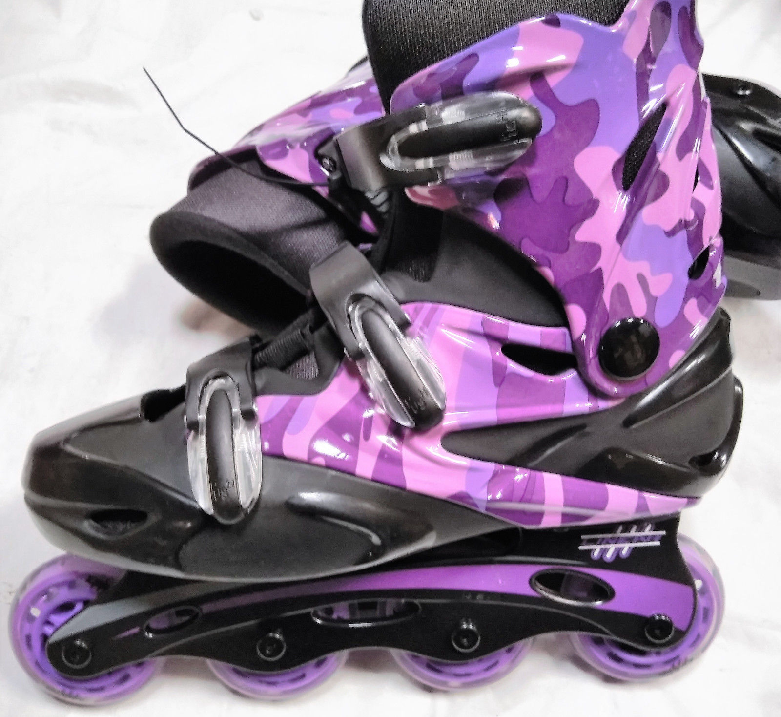 Roller Blades Linear Purple Camo Inline Skates Indoor Outdoor Mens 8