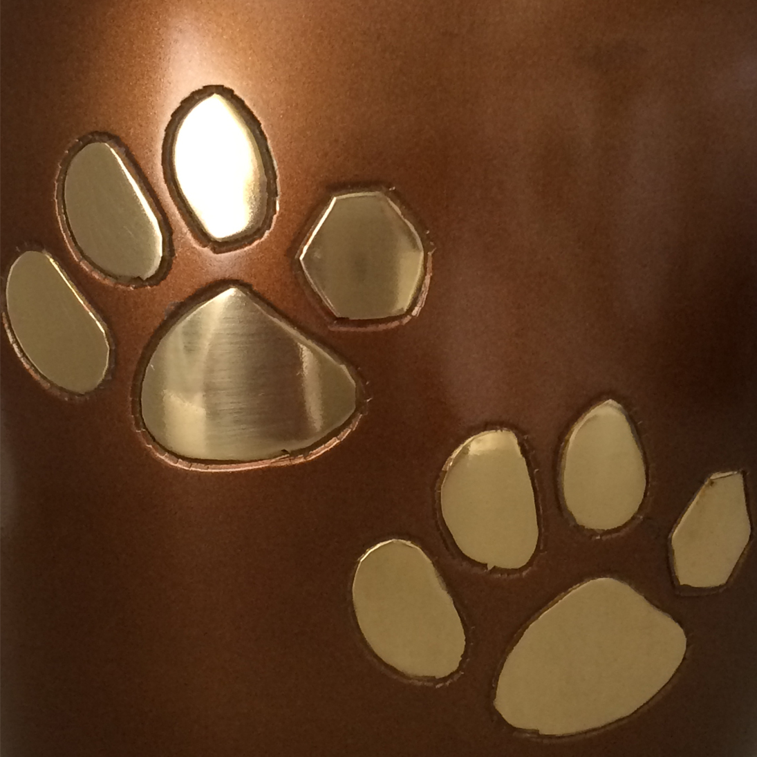 Pet Paw Print Memorial Urns Ashes Walking Paw Prints Brown Pet