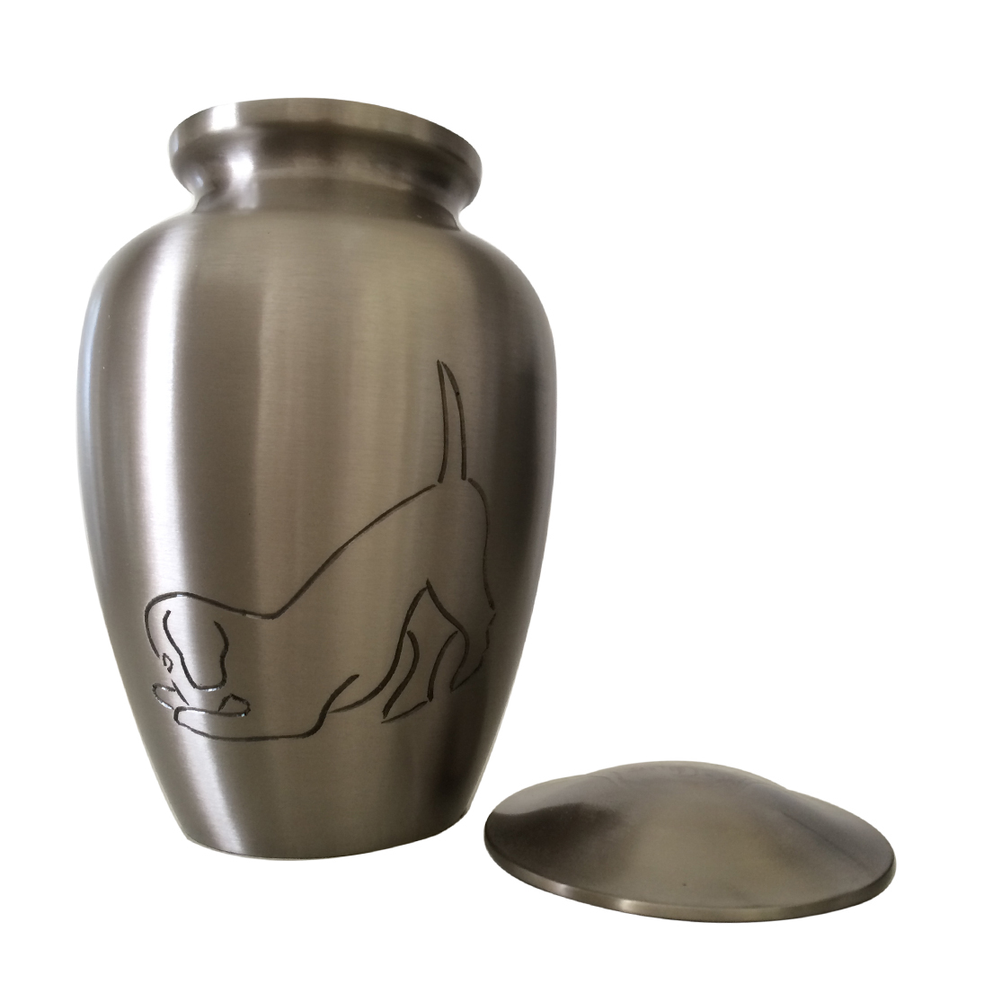 Pet Memorial Urns Ashes For Dogs - Classic Pewter Dog Cremation Funeral ...