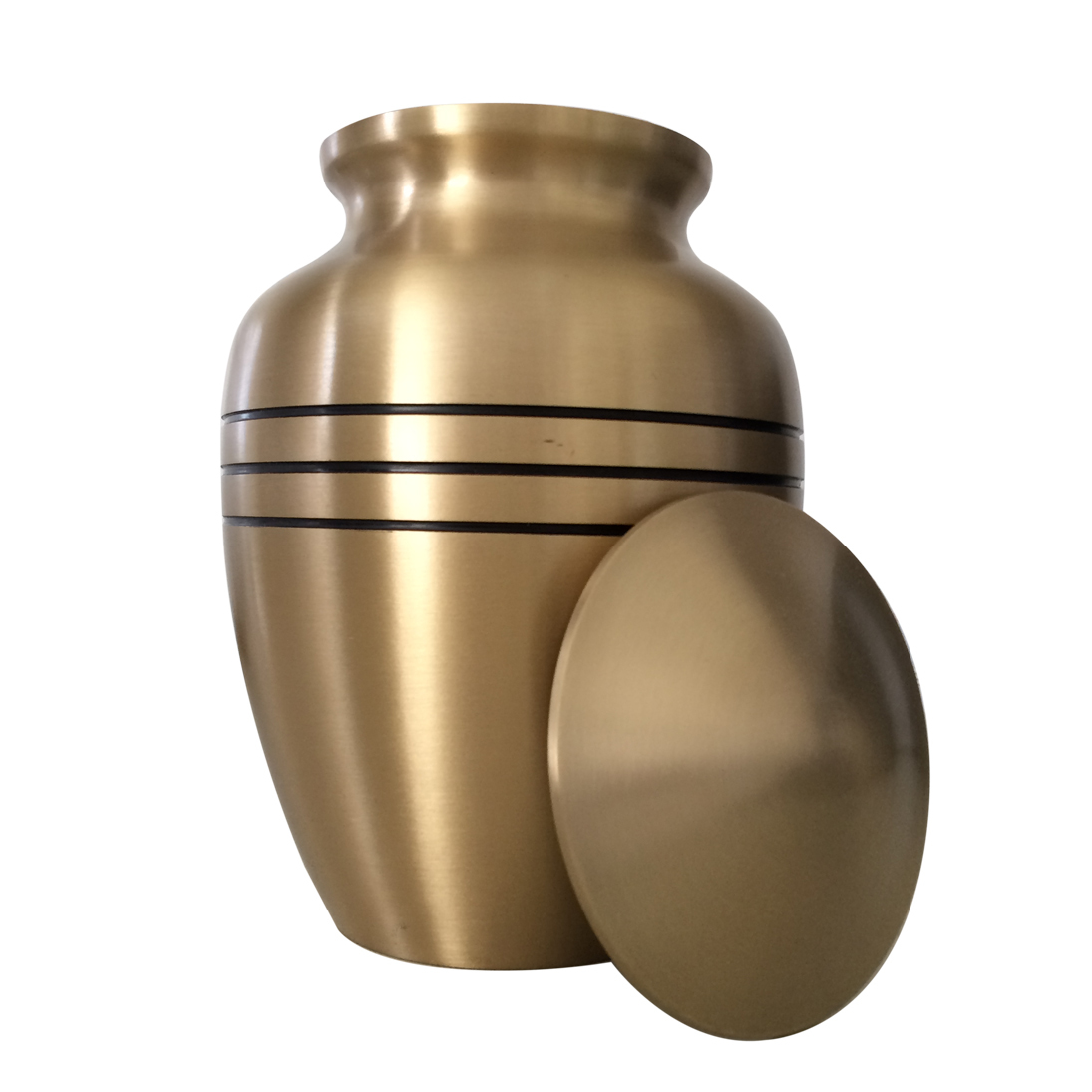 Gold Color Child Memorial Urns Ashes Classic Three Bands Baby