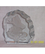 Heavy etched glass paperweight  - $7.99