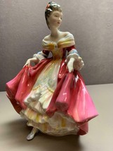 Vintage ROYAL DOULTON Porcelain Figurine SOUTHERN BELLE Red Dress Lady 1... - $74.24