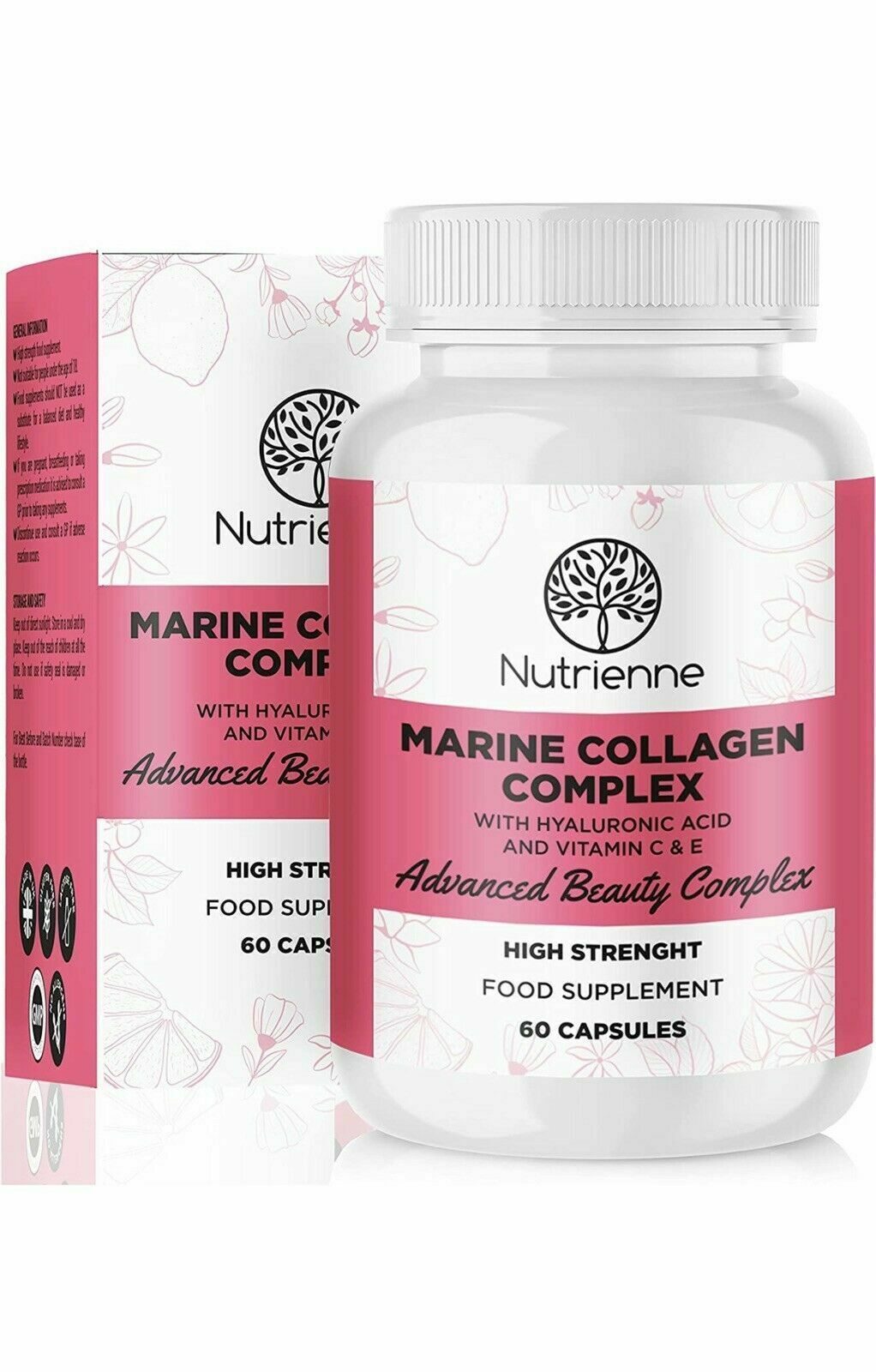 Marine Collagen Complex with Hyaluronic Acid, Vitamin C & E 60 Caps