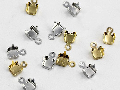SS16 Gold Rhinestone Cup Chain Ends - 12Pieces [Kitchen]