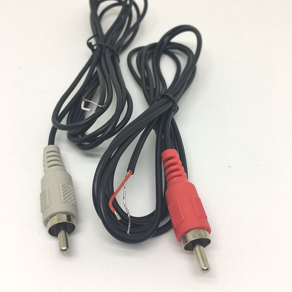 2 pair Replacement repair Speaker Bare Wire cable 5ft With RCA Plug to ...