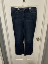 Land&#39;s End Mid Rise Bootcut Women&#39;s Blue Jeans Size 16 Tall - $18.80