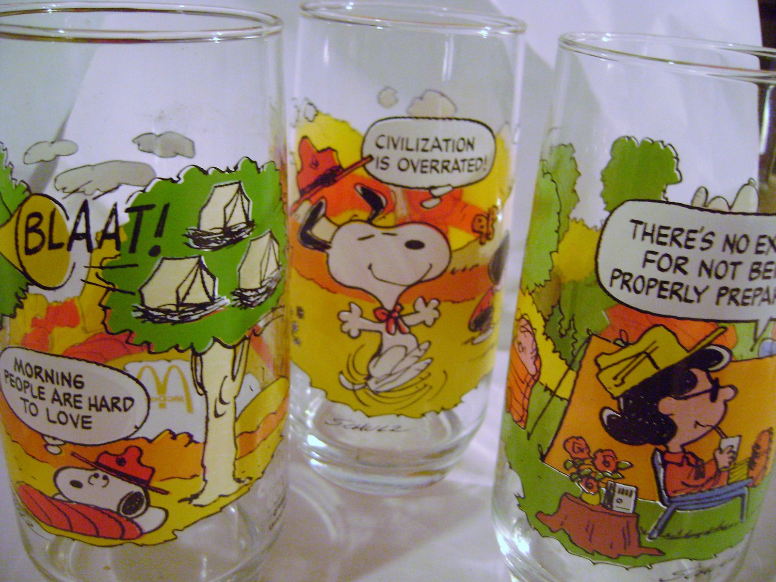 McDonald's Glasses: The Peanuts Gang Camp Snoopy Collection - Cups, Mugs