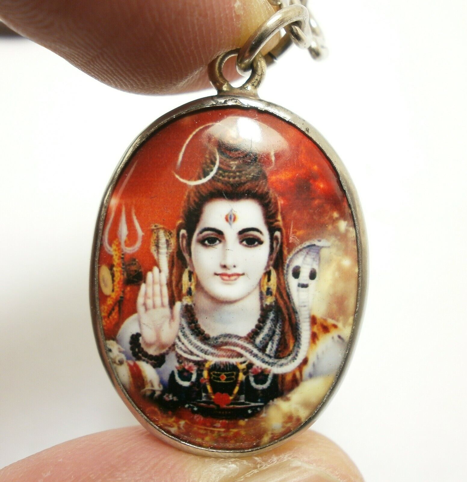 LORD SHIVA MAHADEV OM MAHADEVA GOD SIVA RUDRA BLESS 1980s HINDU LOCKET ...