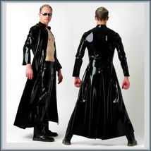 Men's Matrix "Wet Look" Shiny Faux Latex Leather Coat Jacket and/or Add Pants 