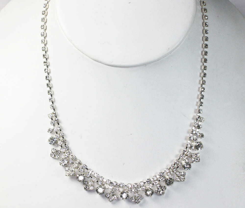Clear Rhinestone Crystal Wedding Prom Necklace Special Occasion ...