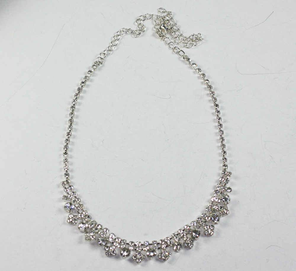 Clear Rhinestone Crystal Wedding Prom Necklace Special Occasion