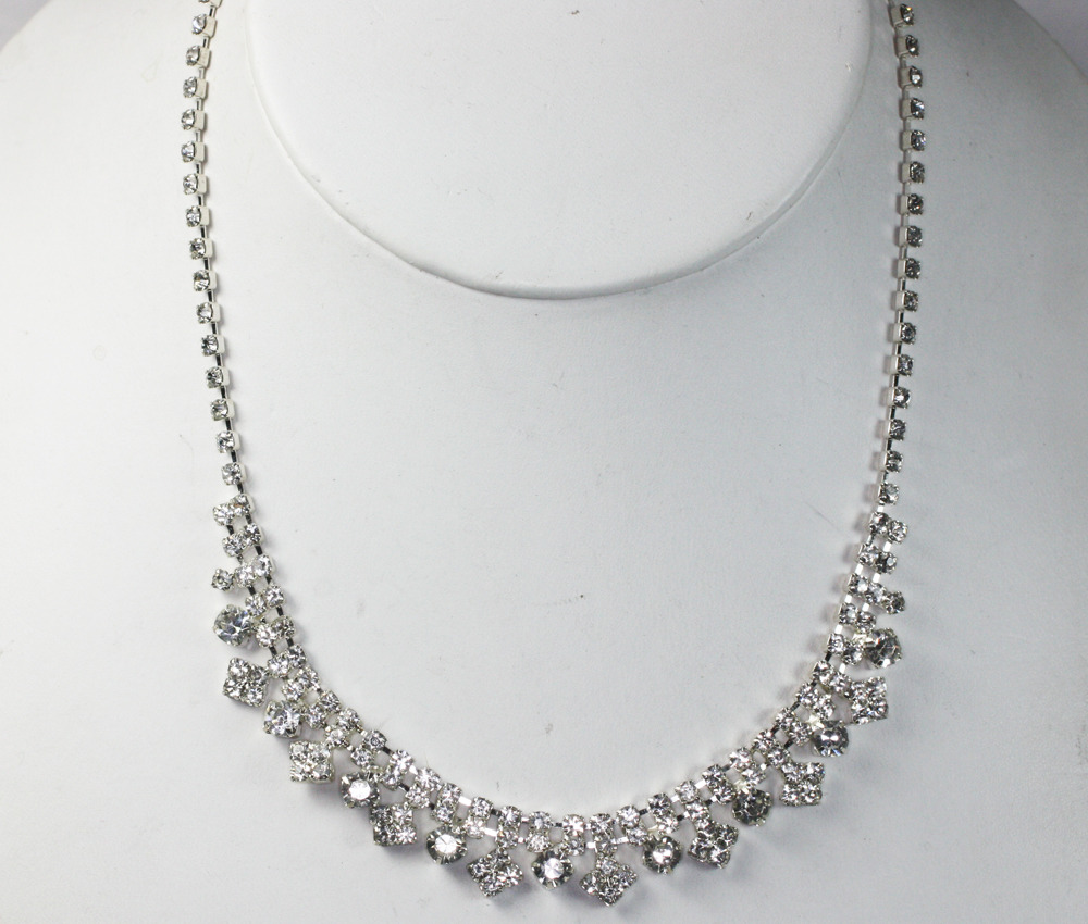 Clear Rhinestone Crystal Wedding Prom Necklace Special Occasion ...