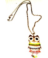 WOMEN&#39;S COLOR MOVABLE OWL PENDENT &amp; CHAIN - $3.00