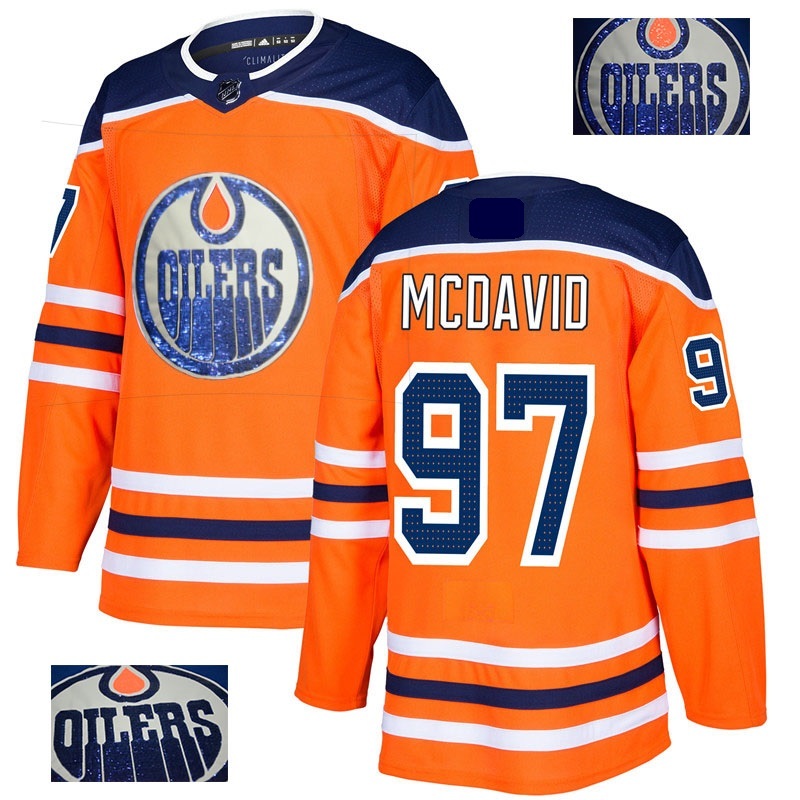 Edmonton Oilers #97 Connor McDavid Jersey Orange 2018 Fashion Gold Stitched - Hockey-NHL