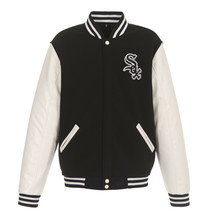 MLB Chicago White Sox Reversible Fleece Jacket PVC Sleeves Front Logos JH Design - $119.99