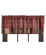 Olivia&#39;s Heartland country primitive rustic red plaid Rutherford VALANCE... - $26.95