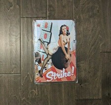 12" Sexy PIN-UP Bowling Strike  3d cutout retro USA STEEL plate display ad Sign - $47.52