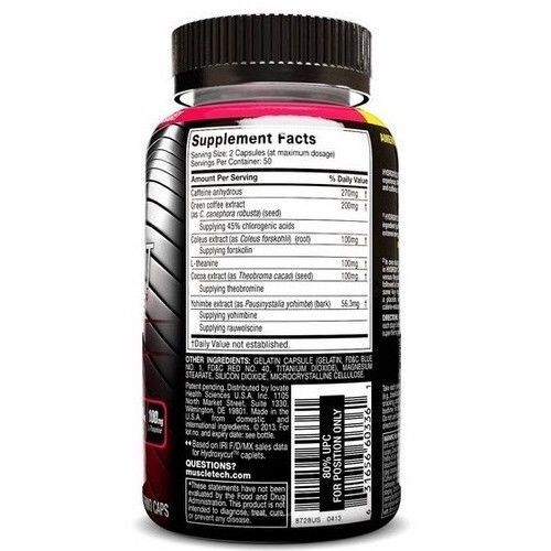 HYDROXYCUT Hardcore Elite 100 Caps Weight Loss Fat Burner Energy Diet