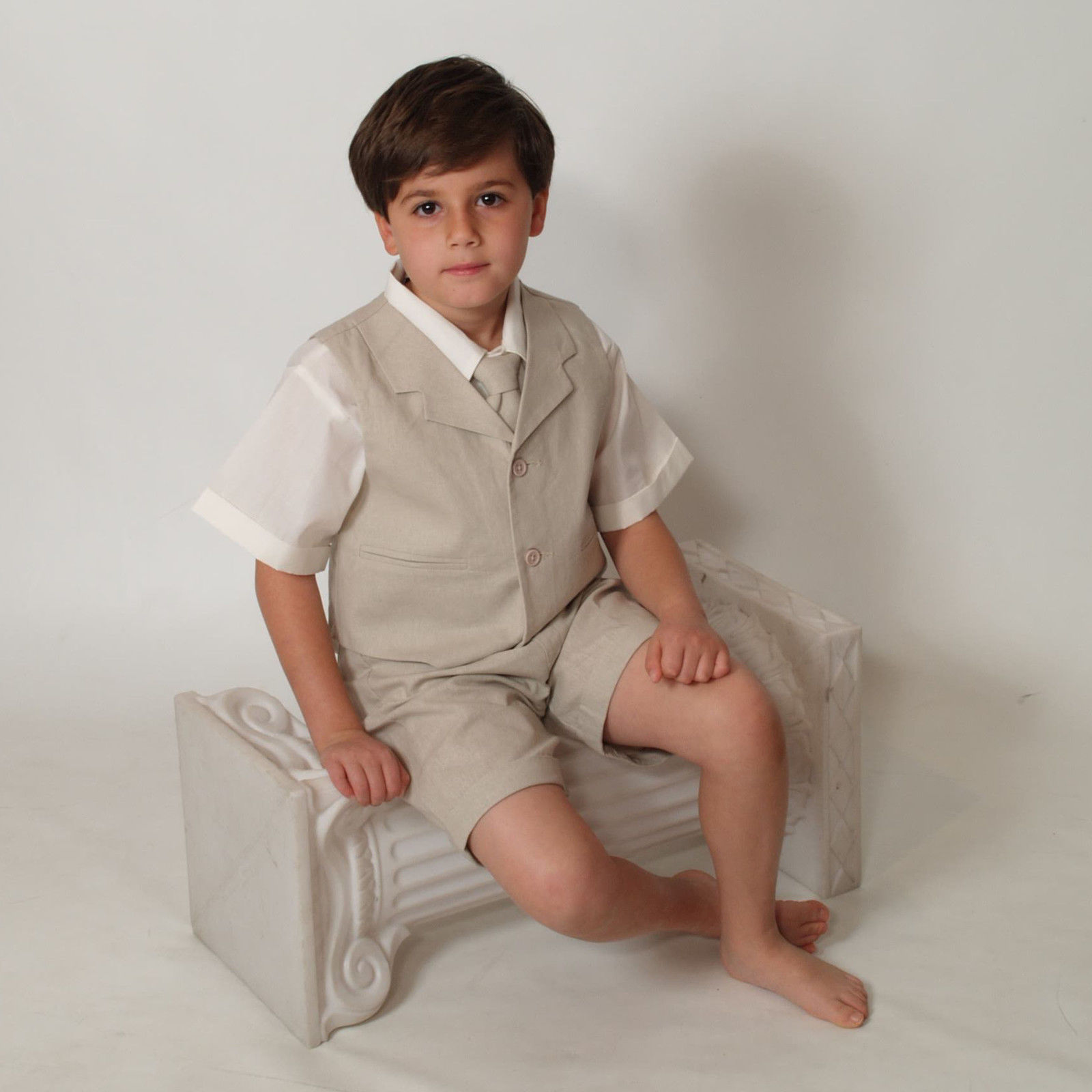 Baby and Toddler Boy Summer Wedding Cotton/Linen Blend Kids Suit Vest