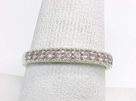 PINK TOPAZ Band RING in STERLING SILVER by AVON - Size 9 - $75.00