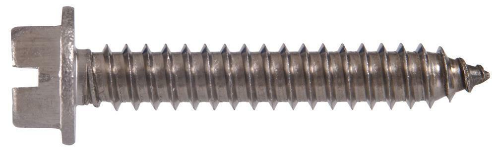 100 Hillman Hex Washer Slotted Drive Sheet Metal Screws Stainless Steel 8x1/2