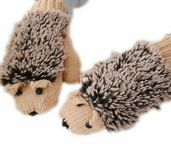 Women Girl Winter Hedgehog Wrist Knit Mittens Warm Thick Gloves - $14.84