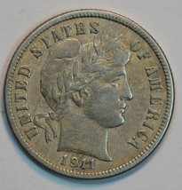 1911 S Barber circulated silver dime F details - $35.00