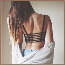 Short Summer Cami Crop Tank Top with Spaghetti Straps and Strappy Open Back 