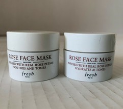 2 FRESH Rose Face Mask Infused Real Rose Petals Soothes Tones .5 oz EACH NEW - $18.99