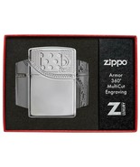 Armor 360 Degree Multi Cut Engraved Zipper Zippo Lighter - $89.95