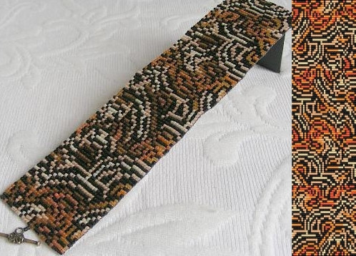 Loom Bead Pattern - Tiger Mutation Cuff Bracelet