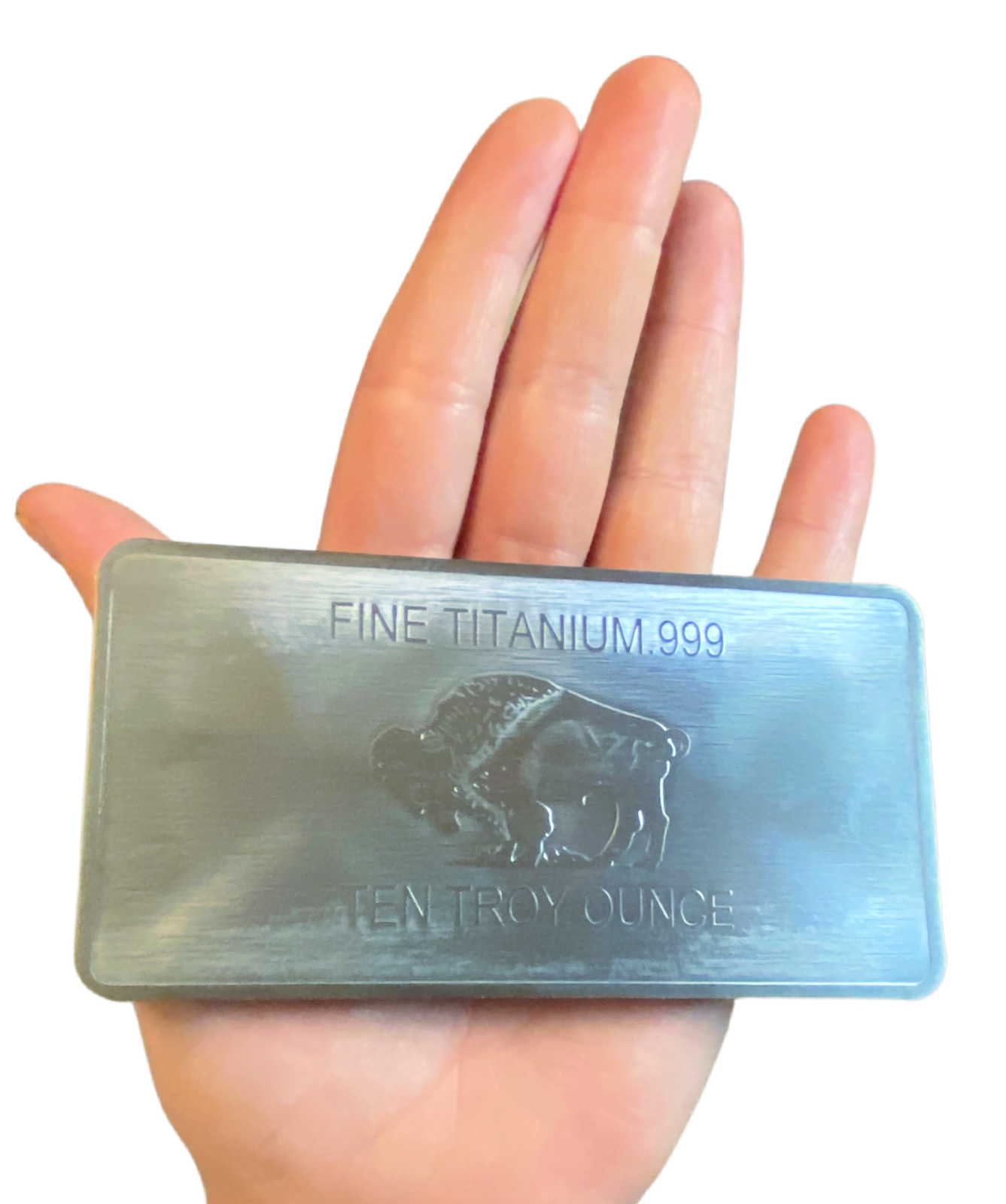 10 TEN TROY OUNCES OZ 999 Pure SOLID TITANIUM Precious Buffalo Bar