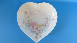Mikasa Bone China Happy Mother&#39;s Day Dish Heart Floral Flowers - $8.59