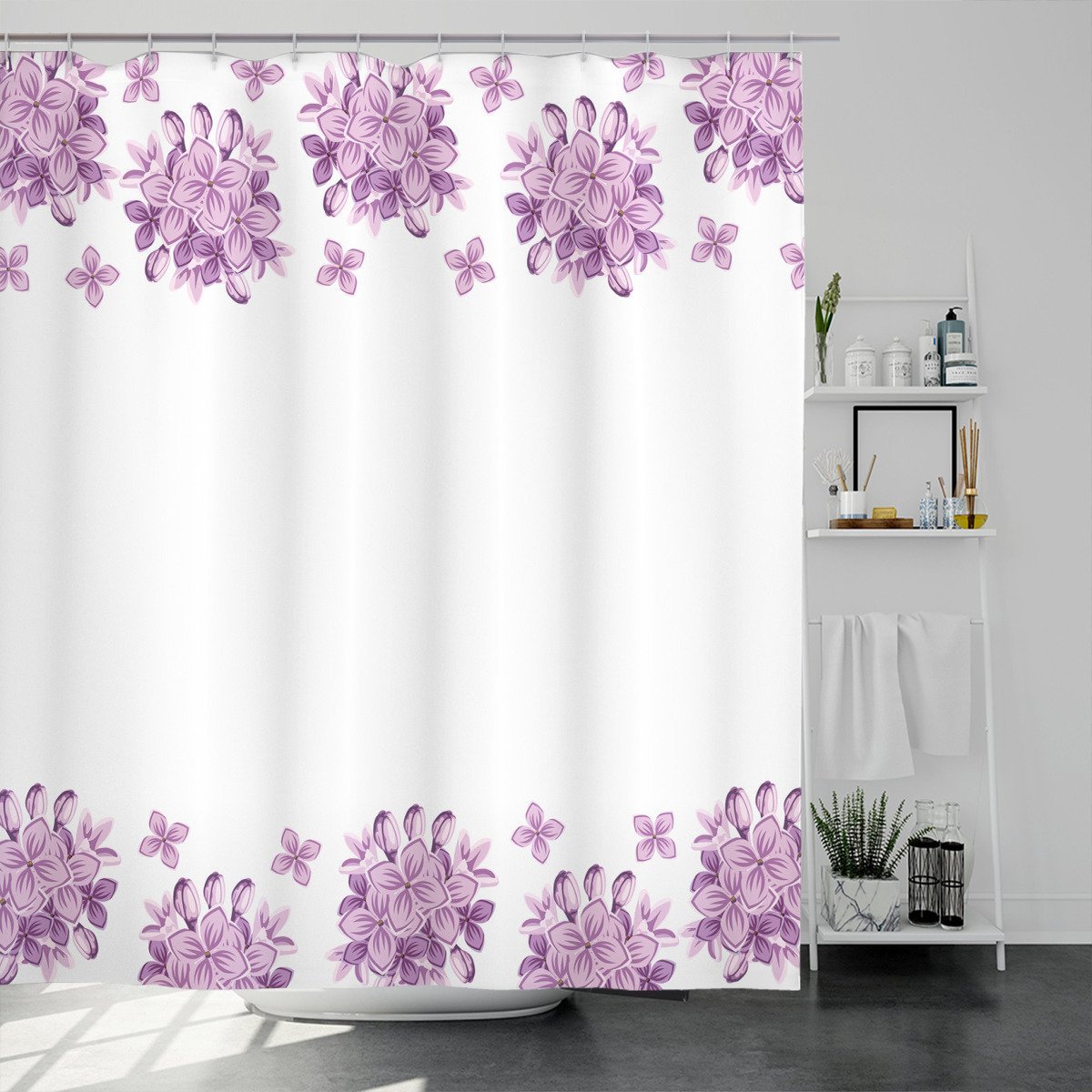 Lilac Flowers Blossoms Shower Curtain Shower Curtains