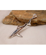 Solid Great White Shark Pendant 44mm, 925 Silver Nautical Jewelry | Sup ... - $40.00