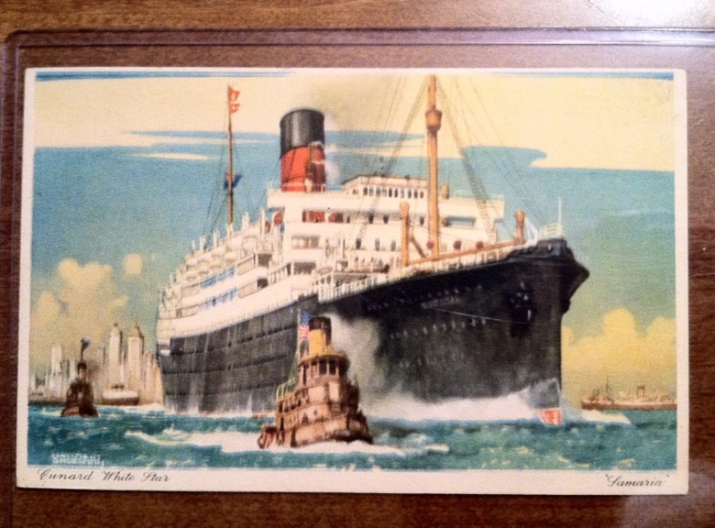 c 1930s Signed Kenneth Shoesmith Maritime Postcard: CUNARD WHITE STAR ...